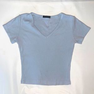 Brandy Melville Blue V-Neck Top